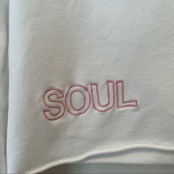 NATION x soulcycle White Cropped Crewneck Sweatshirt size S - Picture 3 of 6